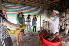 Visitantes extranjeros aprenden a ser agricultores vietnamitas