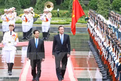 Los premieres vietnamita, Nguyen Tan Dung, y británico, David Cameron (Fuente: VNA)