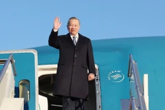 El secretario general del Partido Comunista de Vietnam y presidente del país, To Lam, parte de la capital de Ulán Bator. (Fuente: VNA)