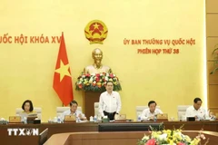 El presidente de la Asamblea Nacional de Vietnam, Tran Thanh Man, interviene en el evento. (Fuente: VNA)