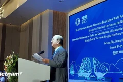 Nguyen Xuan Thang, presidente de WFUCA en Vietnam y miembro ex officio del Comité Ejecutivo de la organización, en el evento. (Fuente: Vietnamplus)