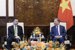 El presidente To Lam y el embajador de Australia en Vietnam, Andrew Goledzinowski (Fuente: VNA)