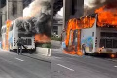 El incendio de autobús escolar en Tailandia. (Fuente: thedailyguardian.com)