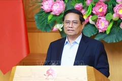 El primer ministro Pham Minh Chinh habla en el evento. (Fuente: VNA)