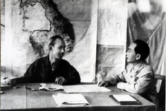 El Presidente Ho Chi Minh y el general Vo Nguyen Giap. (Fuente:VNA)