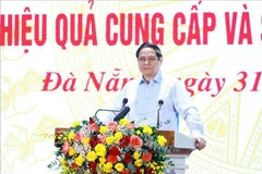 El primer ministro vietnamita, Pham Minh Chinh, habla en el evento. (Fuente:VNA)