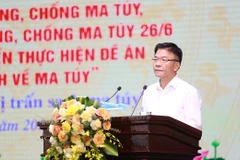 El viceprimer ministro vietnamita Le Thanh Long habla en el evento. (Fuente:VNA)