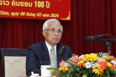 Khamphanh Pheuyavong, jefe de la Comisión de Propaganda y Educación del Comité Central del Partido Popular Revolucionario de Laos (Fuente: VNA)