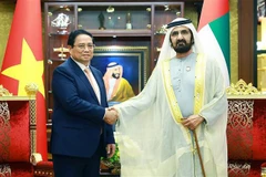 El primer ministro de Vietnam, Pham Minh Chinh (izquierda) se reunió con el vicepresidente y premier de EAU, Sheikh Mohammed bin Rashid Al Maktoum (Fuente: VNA)