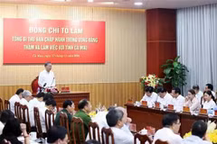 El secretario general del Partido Comunista de Vietnam, To Lam, interviene en la reunión. (Foto: VNA)