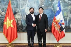 El presidente de Vietnam, Luong Cuong, (D) y su homólogo de Chile, Gabriel Boric Font (Fuente: VNA)