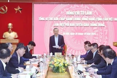 El secretario general del Partido Comunista de Vietnam, To Lam, interviene en la reunión. (Fuente: VNA)