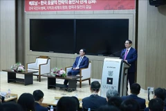 El primer ministro Pham Minh Chinh habla sobre la política de Vietnam en la Universidad Nacional de Seúl, el 3 de julio de 2024. (Fuente: VNA)