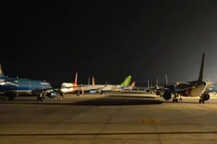 Aviones de aerolíneas en el aeropuerto internacional de Noi Bai. (Foto: Vietnam+)
