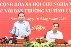 El presidente de la Asamblea Nacional, Tran Thanh Man, en la reunión (Fuente: VNA)