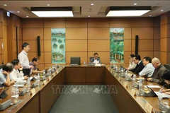 Diputados de la Asamblea Nacional de las provincias de Dien Bien, Vinh Long, Kon Tum y la ciudad de Can Tho discutieron en el grupo. (Fuente: VNA) 