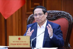 El primer ministro de Vietnam, Pham Minh Chinh, en la reunión (Fuente: VNA)