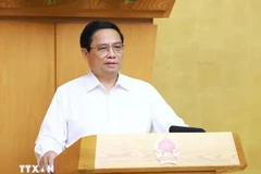 El primer ministro Pham Minh Chinh en la reunión (Fuente: VNA)