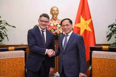 El viceprimer ministro y canciller de Vietnam, Bui Thanh Son y Boris Rhein, ministro-presidente del estado alemán de Hesse (Fuente: baoquocte.vn) 