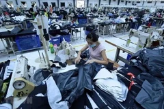 La producción de prendas de vestir en Vietnam para la exportación (Fuente: VNA)