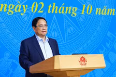 El primer ministro Pham Minh Chinh habla en la reunión. (Fuente: VNA)