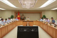El viceprimer ministro de Vietnam, Tran Hong Ha, preside una reunión sobre el proyecto de establecimiento de un mercado de carbono. (Fuente: VNA)