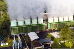 Una planta de energía geotérmica de la compañía eléctrica estatal PLN, con una capacidad de 140 megavatios, en el distrito de Bandung, Java Occidental. (Foto: Antara)