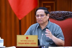 El primer ministro de Vietnam, Pham Minh Chinh, interviene en la cita. (Foto: VNA)