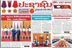 Portada del periódico Pasaxon, portavoz del Partido Popular Revolucionario de Laos, fechada el 12 de julio. (Fuente: VNA)