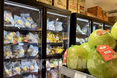 Frutas vietnamitas se venden en un supermercado en Francia (Fuente: VNA)