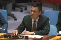 El embajador Dang Hoang Giang, representante permanente de Vietnam ante la ONU, habla en el debate del 10 de septiembre. (Foto: VNA)