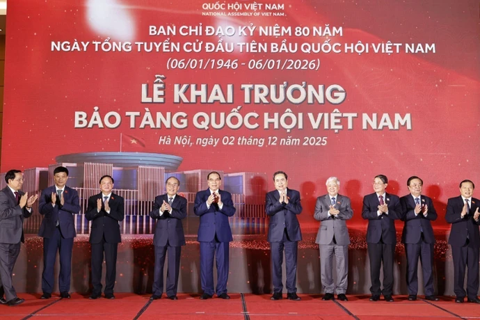El presidente de la Asamblea Nacional de Vietnam, Tran Thanh Man, participa en la inauguración del Museo. (Foto: VNA)