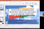Do Thi Thuy Huong, miembro del Comité Ejecutivo de la Asociación de Industrias Electrónicas de Vietnam, habla en el evento. (Fuente: VNA)