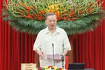 El secretario general del Partido Comunista de Vietnam, To Lam, habla en el evento. (Fuente: VNA)