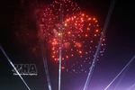 Espectáculo artístico de fuegos artificiales durante la noche de inauguración. (Fuente: VNA)