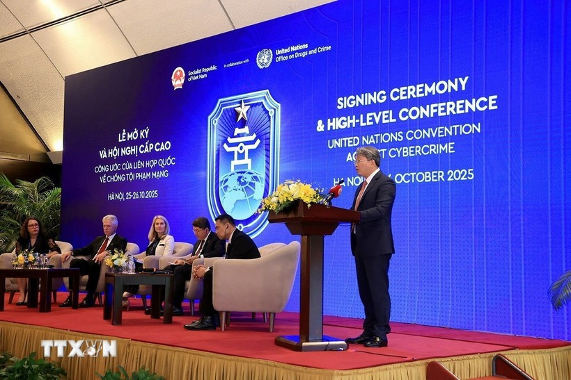 El ministro de Justicia de Vietnam, Nguyen Hai Ninh, pronuncia un discurso en el evento (Fuente: VNA)