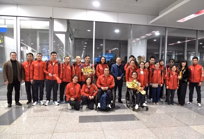 La selección deportiva de Vietnam regresa al país. (Fuente: VNA)