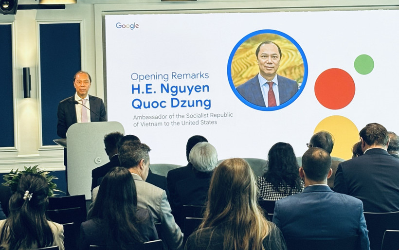 El embajador vietnamita en Washington, Nguyen Quoc Dung, pronuncia un discurso en el evento (Fuente: VNA)