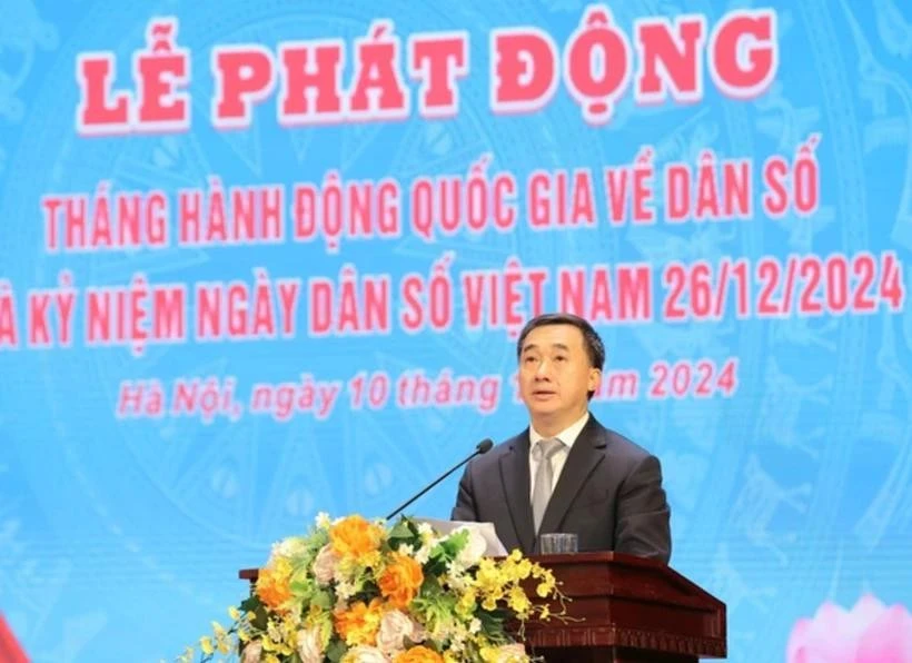 El viceministro de Salud de Vietnam, Tran Van Thuan, pronuncia un discurso en el evento (Foto: Vietnam+) 