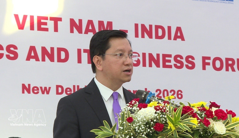 Nguyen Thanh Hai, embajador de Vietnam en la India, pronuncia un discurso en el evento (Fuente: VNA)