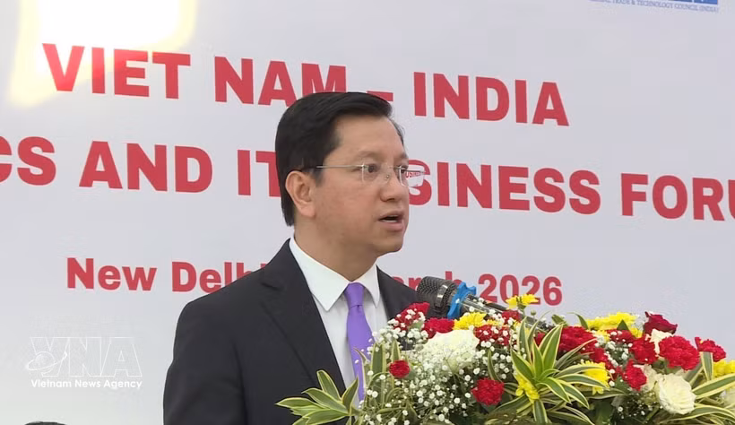 Nguyen Thanh Hai, embajador de Vietnam en la India, pronuncia un discurso en el evento (Fuente: VNA)