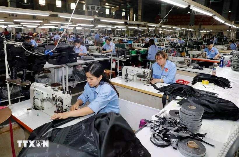 Productos de bolsos de cuero vietnamita para consumo interno y exportación. (Foto: VNA)