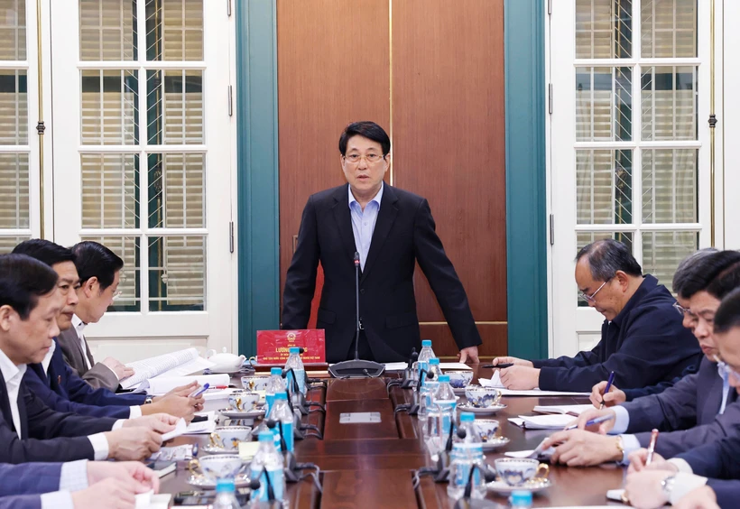 El presidente de Vietnam, Luong Cuong, preside la reunión (Fuente: VNA)