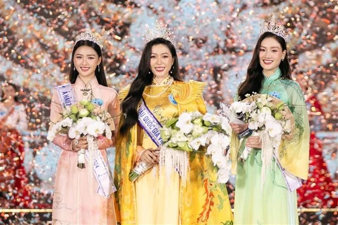 Nguyen Ngoc Kieu Duy coronada Miss Nacional Vietnam 2024 (Fuente: VNA)