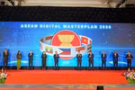 Los delegados ofician la ceremonia de clausura del evento (Foto: VNA)