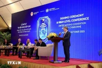 El ministro de Justicia de Vietnam, Nguyen Hai Ninh, pronuncia un discurso en el evento (Fuente: VNA)