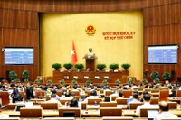 En una reunión del noveno período de sesiones de la Asamblea Nacional de la XV legislatura (Fuente: VNA)