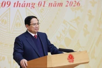 El primer ministro de Vietnam, Pham Minh Chinh, dirige la conferencia (Fuente: VNA)