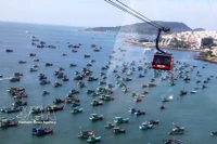 El teleférico de Hon Thom, el más largo del mundo sobre el mar, en la zona especial de Phu Quoc, de la provincia de An Giang. (Fuente: VNA)