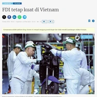 Captura de pantalla del artículo del sitio web indonesio Kompasiana sobre la inversión extranjera directa en Vietnam.